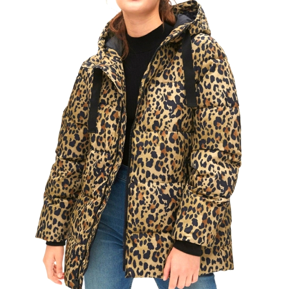 NWOT Girl HM leopard puffer jacket Sz 13